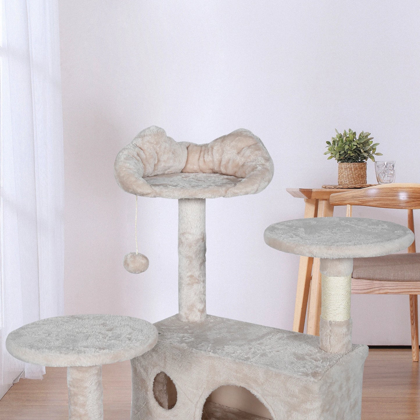 Passerscat Cat Tree House Cat Tower For Indoor Multi-Level Cats Condos With Scratching Posts Padded Top Perches Cat Pet Products