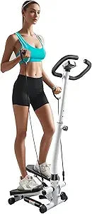 Home Adjustable Height Stepper Exercise Machine for Men and Women, Includes Resistance Bands, Supports Up to 300lbs
