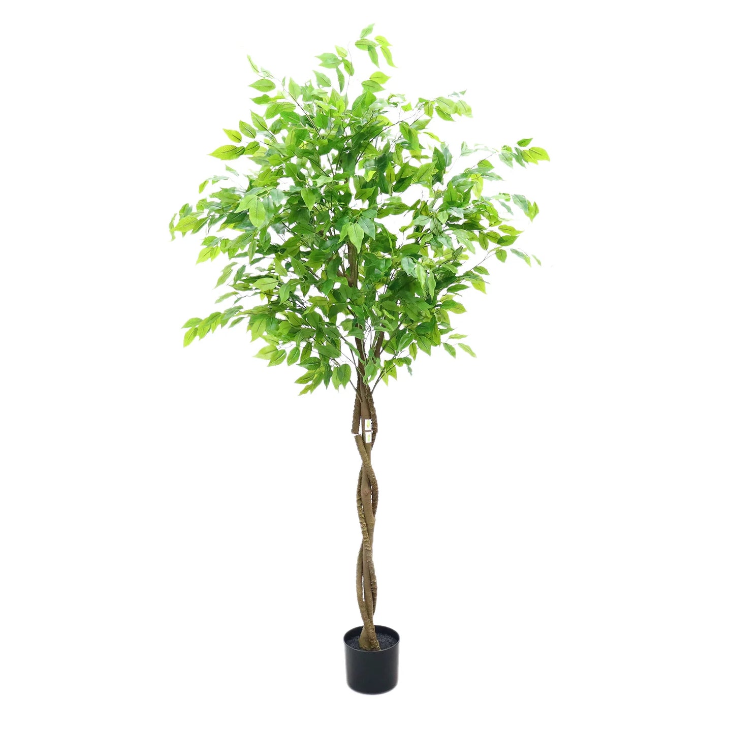 5.2'/5.9' Artificial Ficus Tree, Tall Fake Potted Ficus Tree With Planter, Realistic Texture Potted Faux Ficus Tree For Home