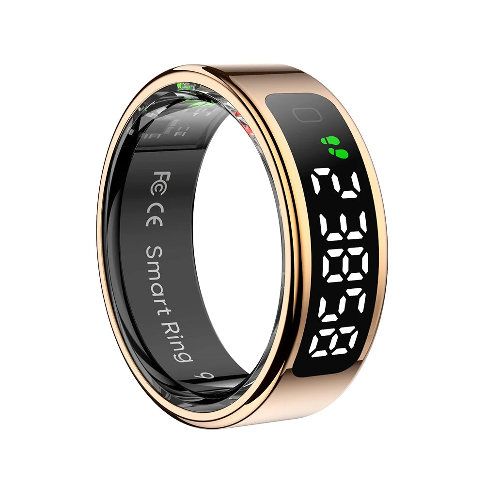 R11 Smart Ring with Display Screen and Touch Health Manager Wireless Charging Fitness Ring 5 ATM Waterproof for Android & iOS