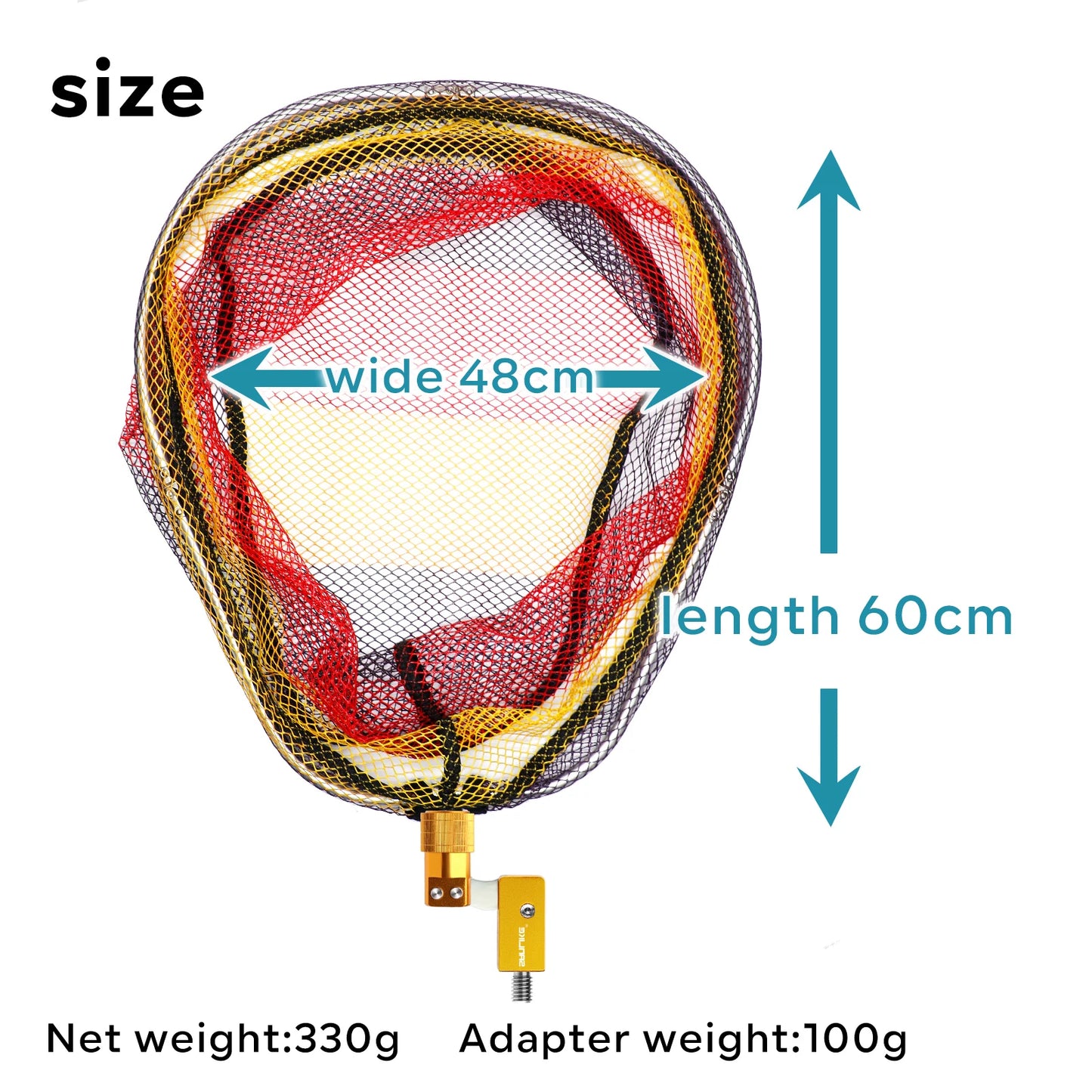 SANLIKE Color fishing net and 1/2 inch 12 mm aluminum alloy adapter foldable frame nylon dip net landing net fishing accessories