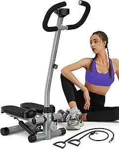 Home Fitness Stair Stepper with Handlebar and Resistance Band