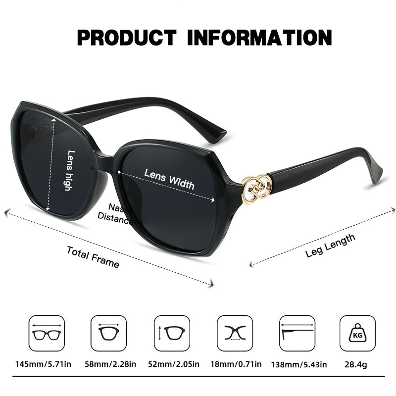 JUNCTURE Polarized Women Sunglasses Fashion Cat Eye Sun Glasses Big Frame Purple Gradient Lady Glasses Sunglasses for Women