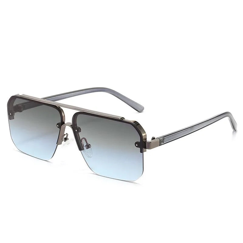 2025 New Square Box Sunglasses Trend Fashion Sunglasses Men And Women Half -frame Car Sunglasses 1202