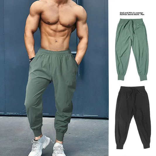 Summer Elastic Men Running Sport Pants Jogging Sweatpants Casual Outdoor Training Gym Fitness Trousers