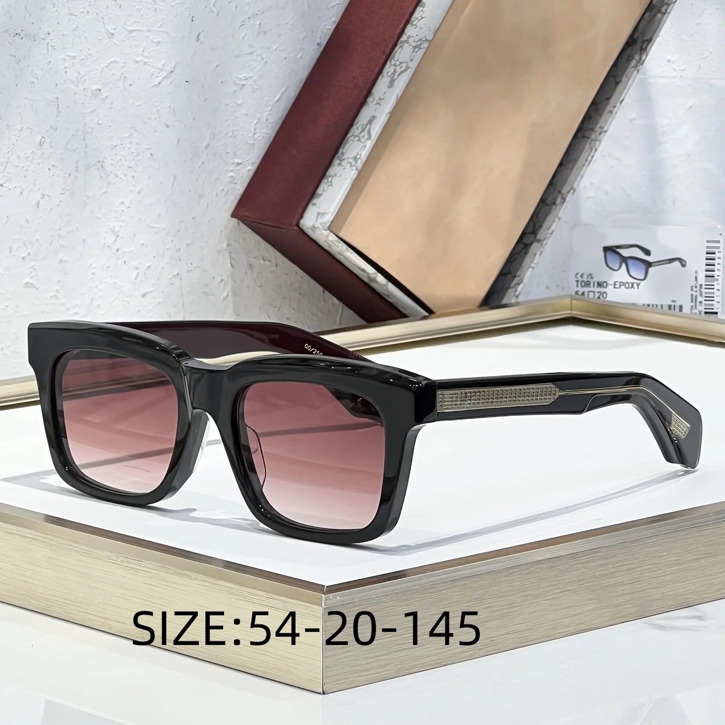 TORINO Epoxy Sunglasses 2025 New Arrival Japanese Handmade Square Frame UV400 Unisex Fashion Eyewear for Vacation