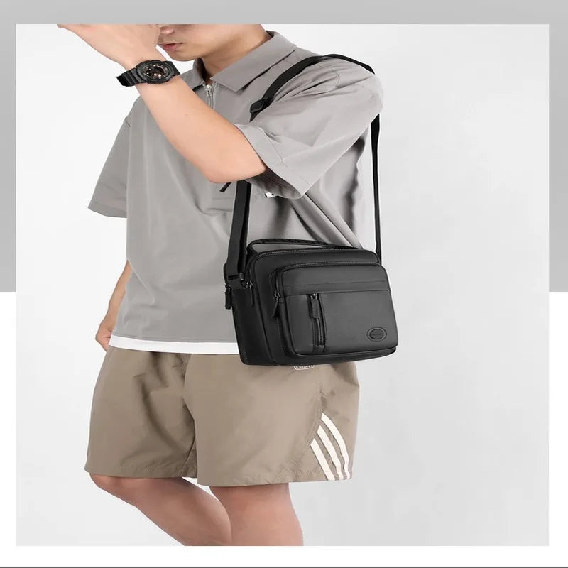 Messenger Sling Bags for Men Casual Oxford Small Zipper Crossbody Pouch Simple Mini Crossbody Phone Bag Male Side Shoulder Bag