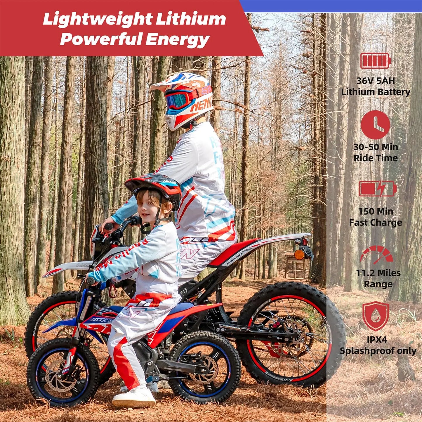RFN Electric Dirt Bike For Kids-Motorcycle With 700W | 21.7 mph Max Speed, 15.5-Mile Range & 3 Speeds Off-Road Bike for Ages 4-8