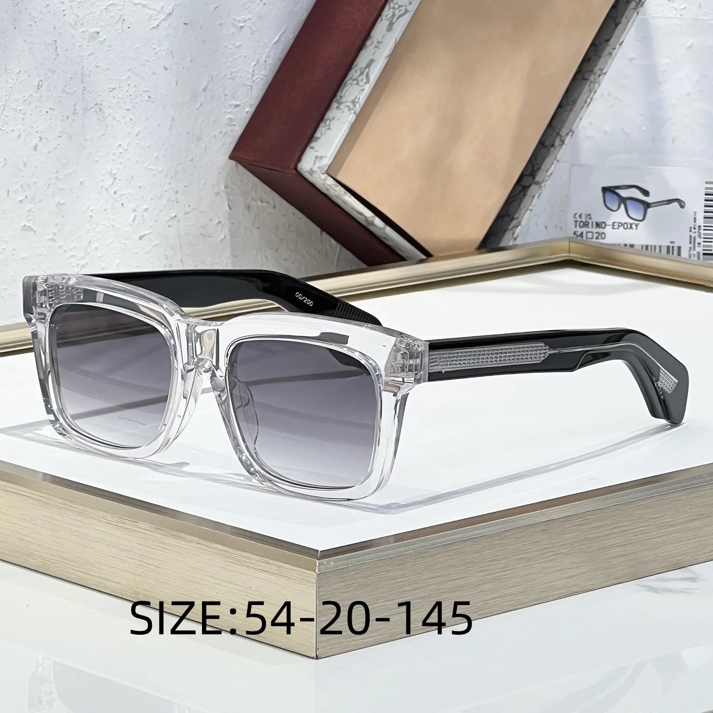 TORINO Epoxy Sunglasses 2025 New Arrival Japanese Handmade Square Frame UV400 Unisex Fashion Eyewear for Vacation