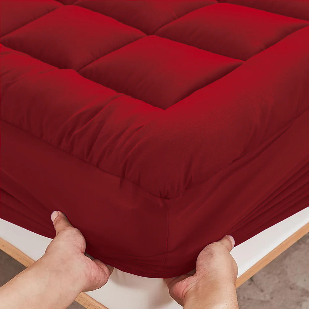 Queen Mattress Topper for Body Pain Relief, 450GSM Extra Thick Mattress Pad Cover with Elastic Pocket, fiber Bed Topper