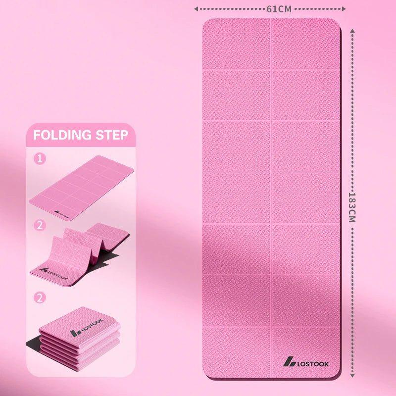 【ODA7】1PC Foldable Yoga Mat Eco Friendly Tpe Folding Travel Fitness Exercise Double Sided Non-Slip For Pilates & Floor Workouts