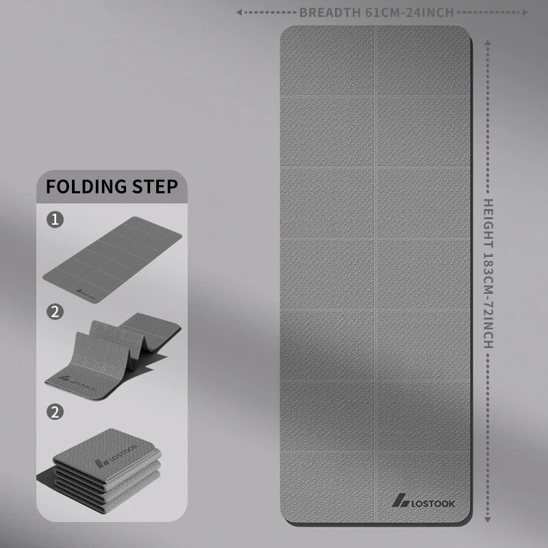 【ODA7】1PC Foldable Yoga Mat Eco Friendly Tpe Folding Travel Fitness Exercise Double Sided Non-Slip For Pilates & Floor Workouts