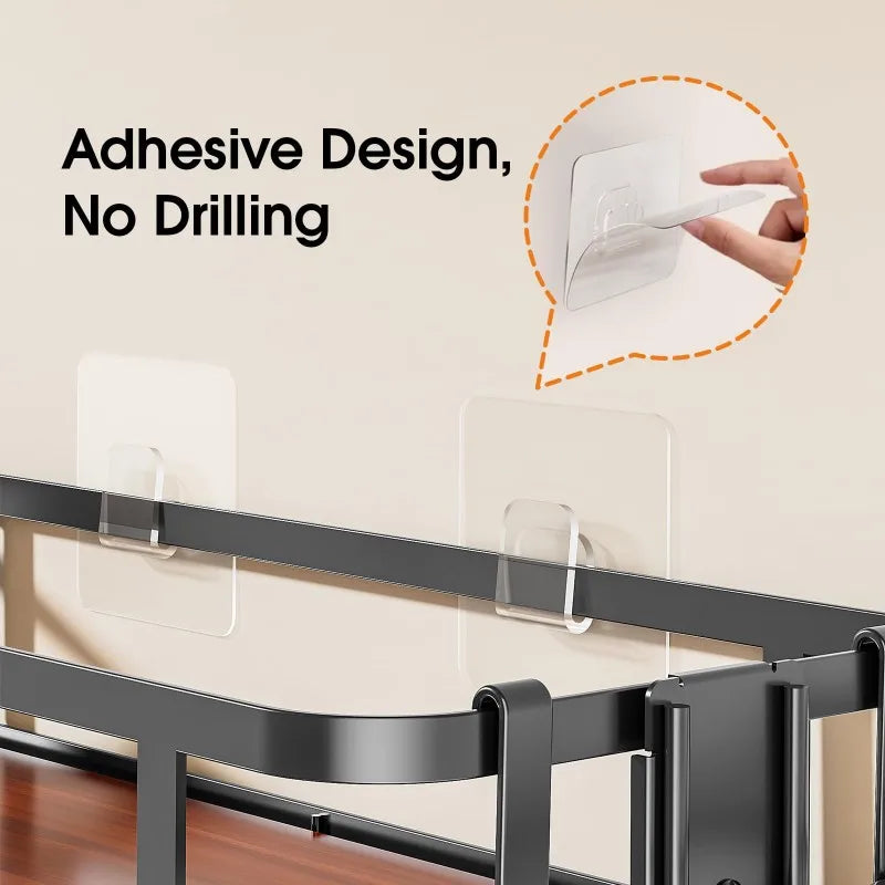 Double-layer toilet storage rack, bathroom storage rack, multi-functional toilet rack, no drilling required, space-saving ，black