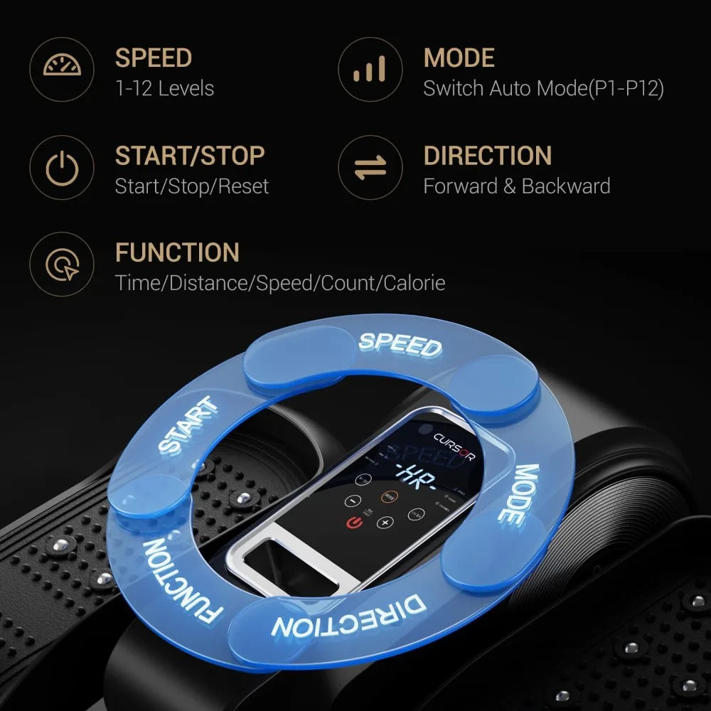 under desk elliptical machine, electric seated pedal exerciser, mini ellipse leg exerciser with remoter, 12 level speeds, forwar