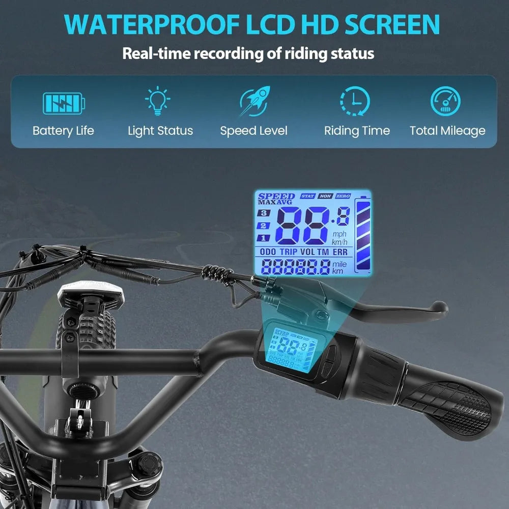 Peak 800W Foldable Electric Scooter Adults, 20" Fat Tire Electric Bike with 48V Battery, Up to 30Miles & 20MPH, Adult Electric