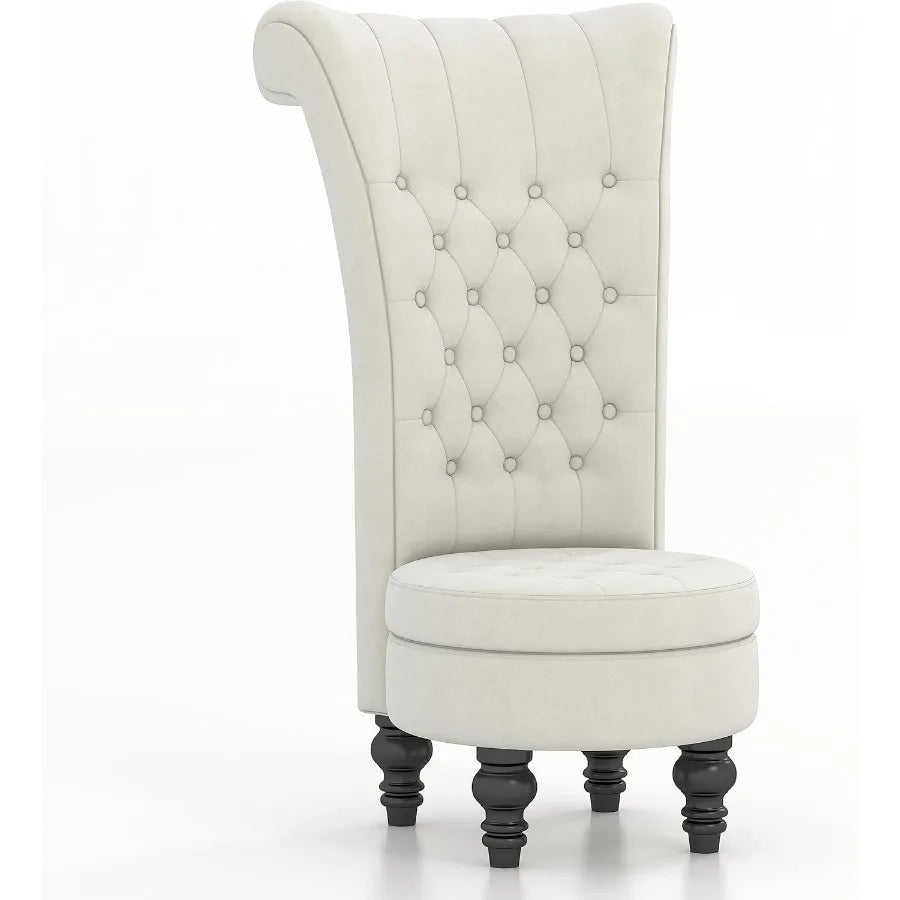 Dutch Velvet High Back Chair Living Room Furniture Royal Accent Seat Throne Chairs Simply Elegant Style for Living Room Bedroom